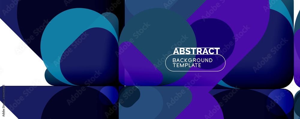 Fototapeta premium Modern geometric round shapes and dynamic lines, abstract background. Vector illustration for placards, brochures, posters and banners