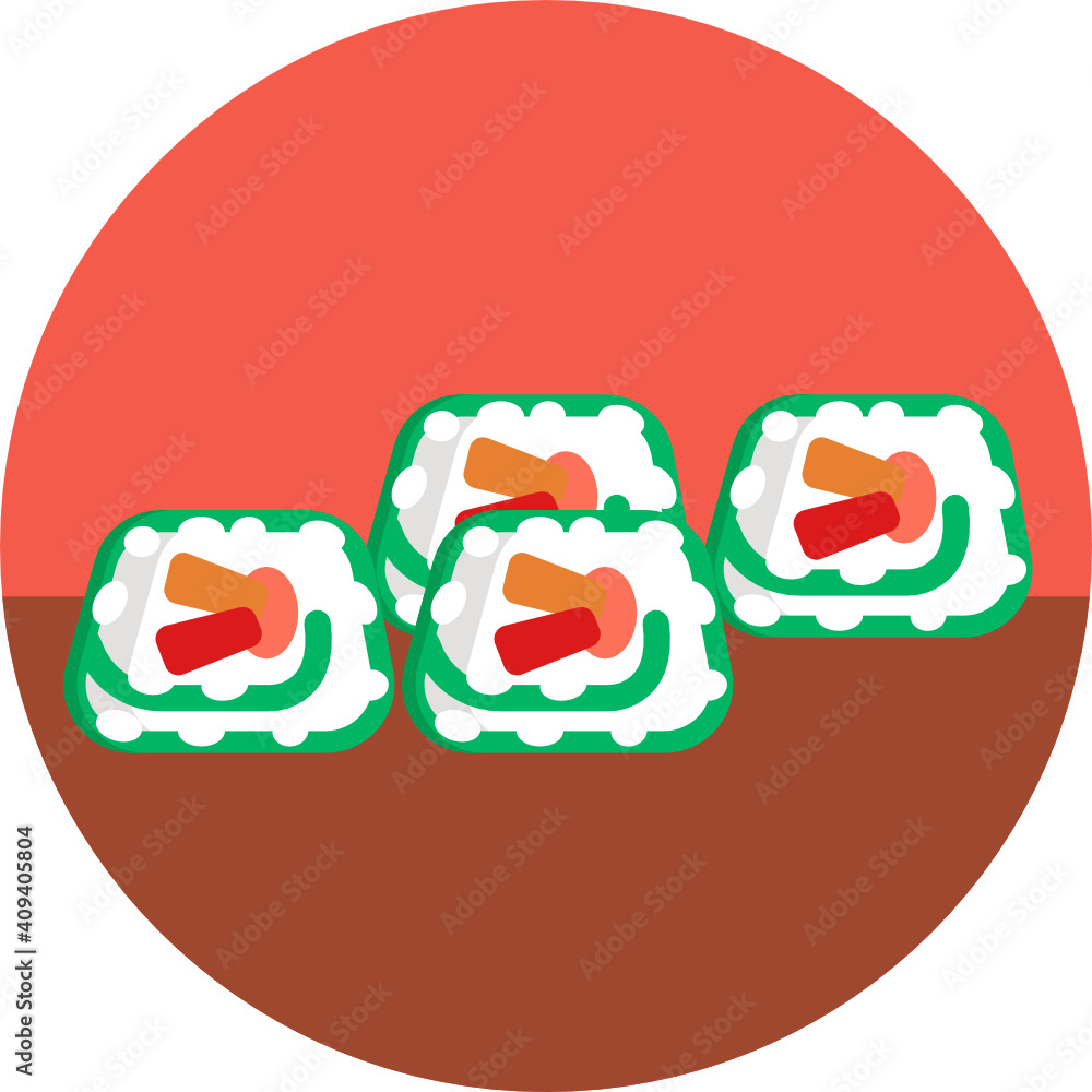 Japanese food icon. Sushi icon. Vector illustration. Japanese food icon. Sushi icon. Vector illustration.