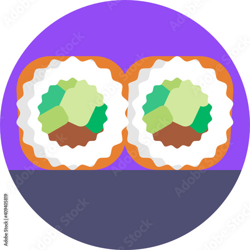 Japanese food icon.  Sushi icon. Vector illustration. 