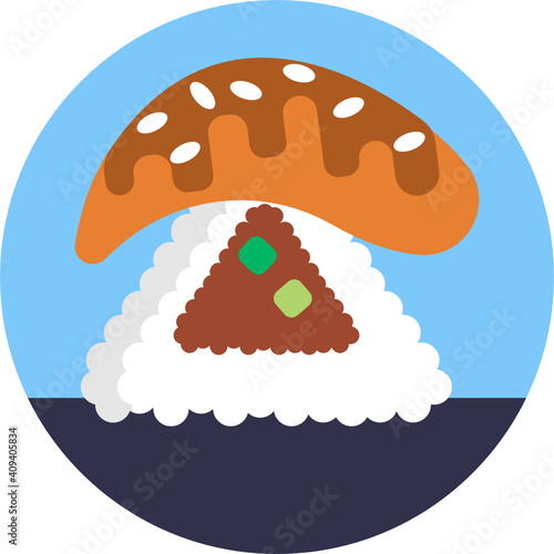 Japanese food icon.  Sushi icon. Vector illustration. 