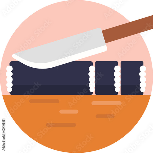 Japanese food icon.  Sushi icon. Vector illustration. 