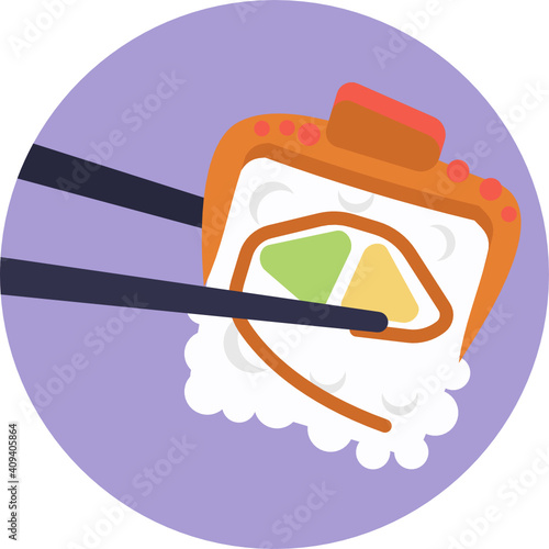 Japanese food icon.  Sushi icon. Vector illustration. 