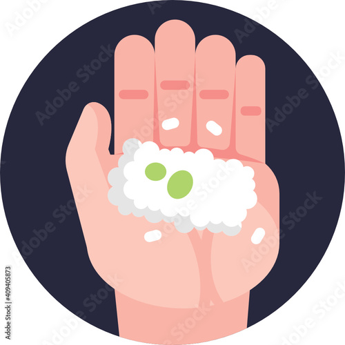 Japanese food icon.  Sushi icon. Vector illustration. 