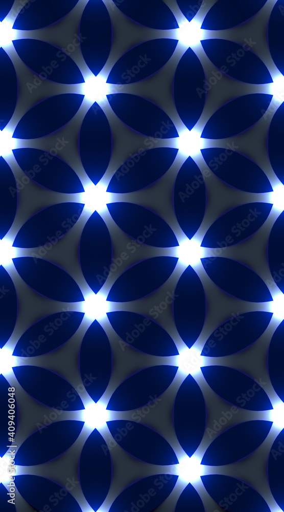 Pattern or background of glowing blue flowers Pattern or background of glowing blue flowers