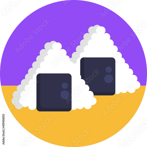 Japanese food icon.  Sushi icon. Vector illustration. 