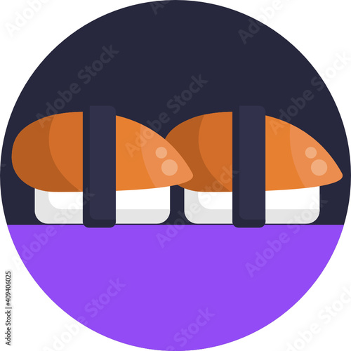 Japanese food icon.  Sushi icon. Vector illustration. 