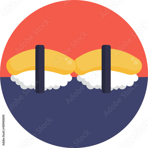 Japanese food icon.  Sushi icon. Vector illustration. 