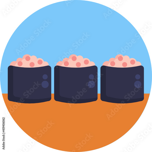 Japanese food icon.  Sushi icon. Vector illustration. 