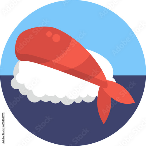 Japanese food icon.  Sushi icon. Vector illustration. 