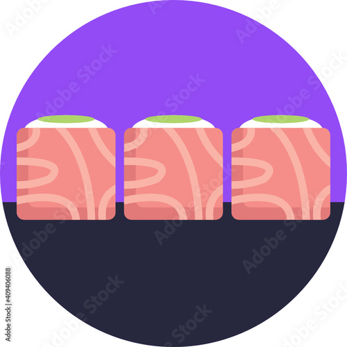 Japanese food icon.  Sushi icon. Vector illustration. 