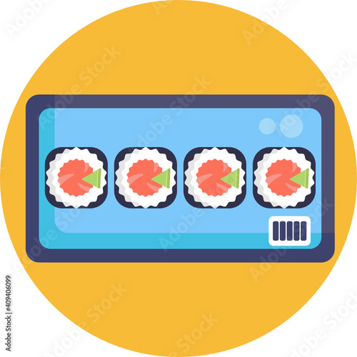 Japanese food icon.  Sushi icon. Vector illustration. 