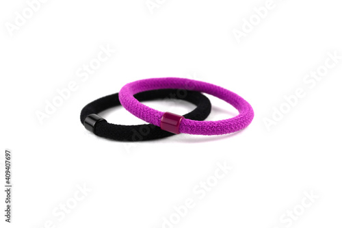 Pink and black elastic band for hair