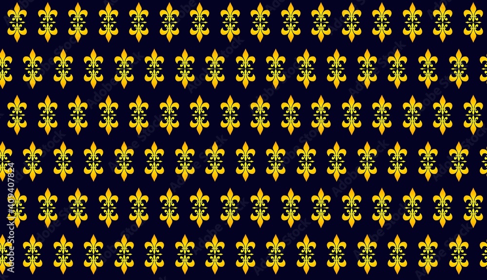 old retro fashioned royal style golden floral print embroidery seamless design in dark blue color old retro fashioned royal style golden floral print embroidery seamless design in dark blue color
