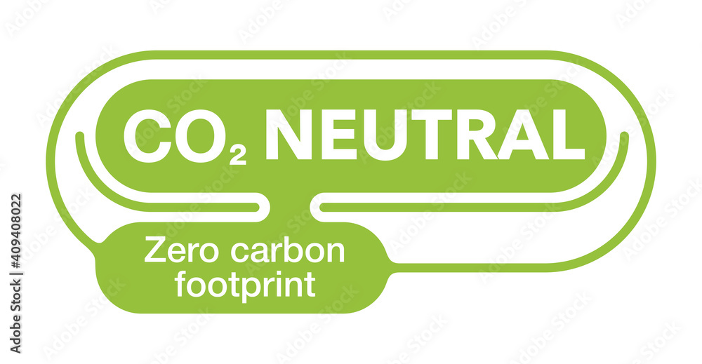 CO2 neutral sticker - net zero carbon footprint CO2 neutral sticker - net zero carbon footprint