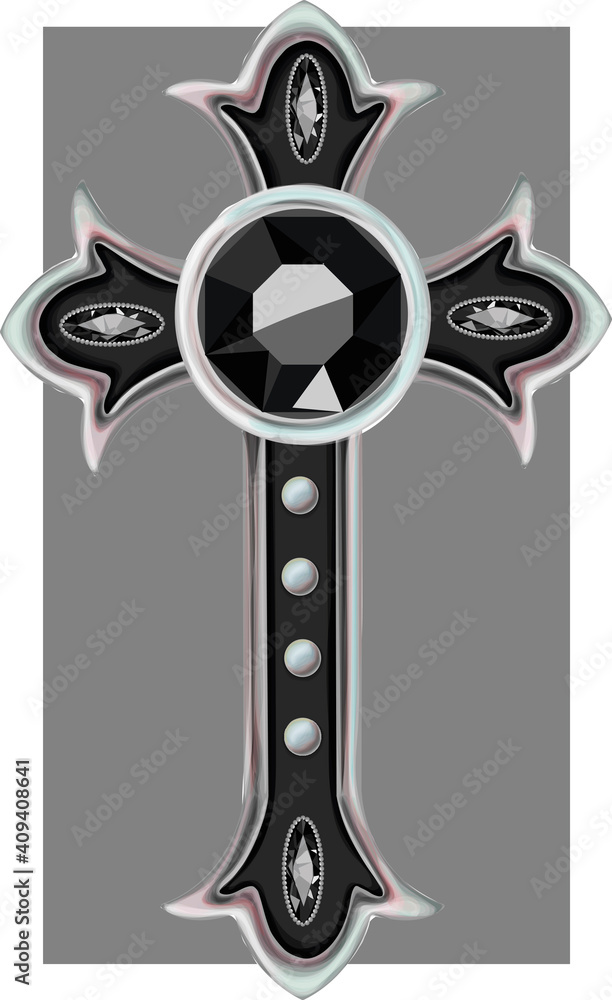 Realistic gothic cross - vector isolated Realistic gothic cross - vector isolated