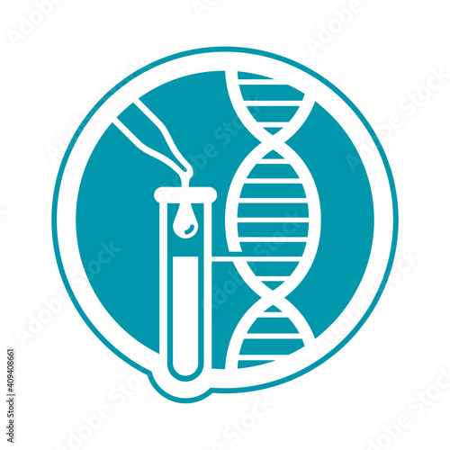 PCR or DNA testi icon - polymerase chain reaction
