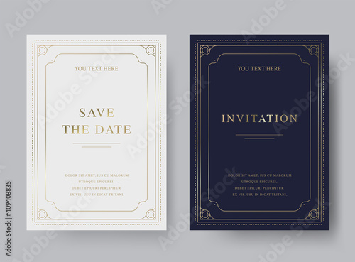 Luxury vintage golden vector invitation card template 