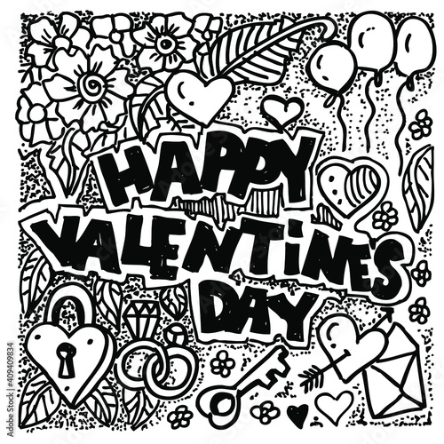 Happy valentines day  doodle