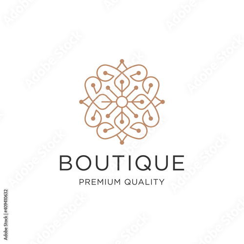 Flower logo design vector. Universal boutique logo.