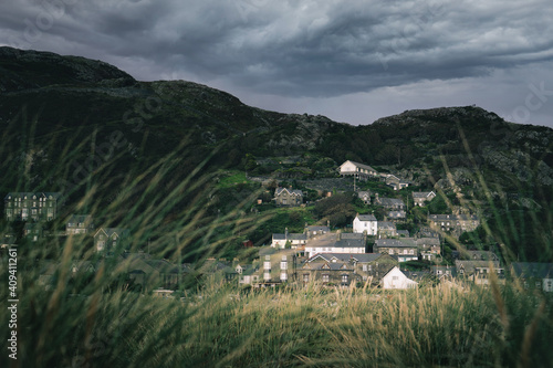 Looking back at Barmouth Wales from the sand dunes