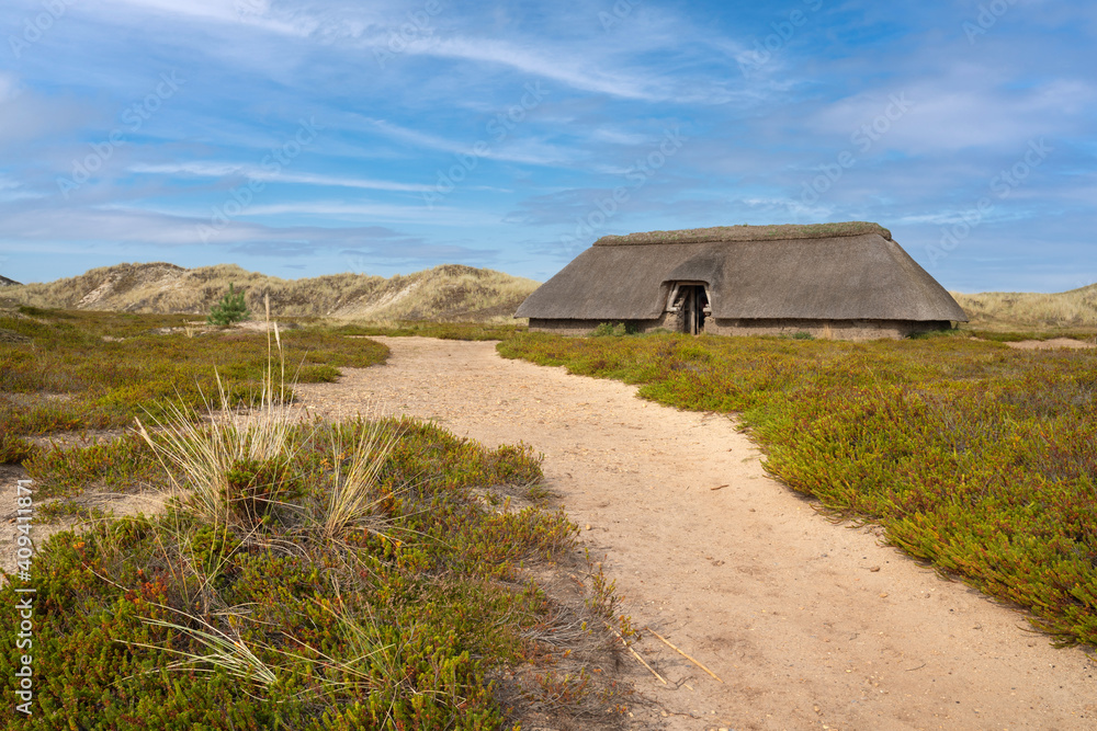 Traditional house within the dunes, Amrum, Germany Traditional house within the dunes, Amrum, Germany