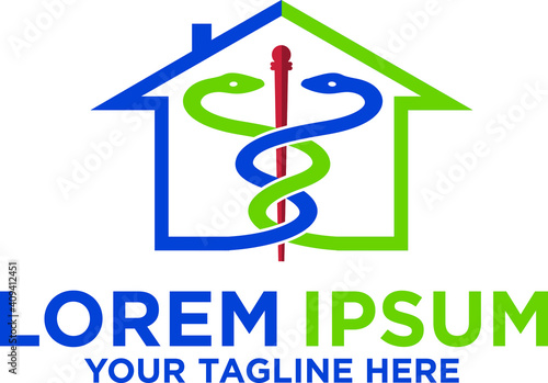 Asclepius Greek God of medicine logo
