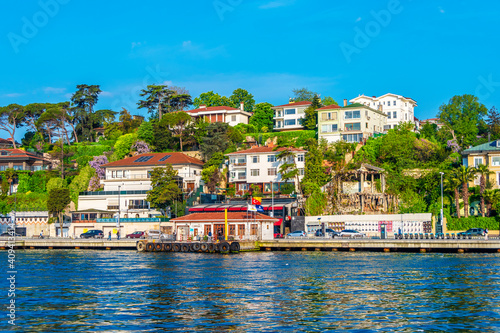 Emirgan district view from sea in Istanbul photo