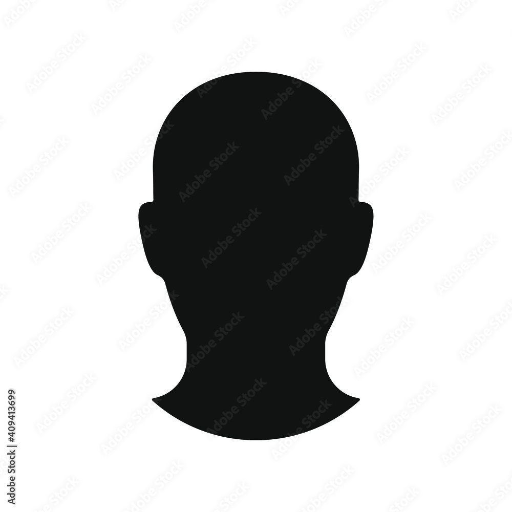 Human head shape vector icon. Person profile silhouette sign. Anonymous face user symbol. Avatar portrait logo. Clip-art illustration. Human head shape vector icon. Person profile silhouette sign. Anonymous face user symbol. Avatar portrait logo. Clip-art illustration.