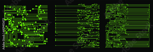 Pattern of the microcircuit silicon chip.