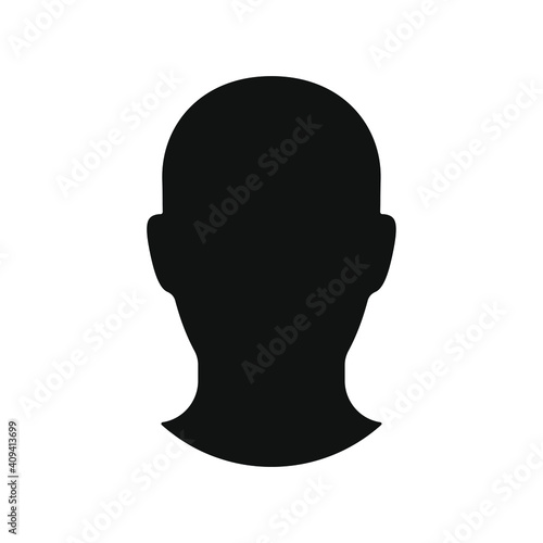 Human head shape vector icon. Person profile silhouette sign. Anonymous face user symbol. Avatar portrait logo. Clip-art illustration.