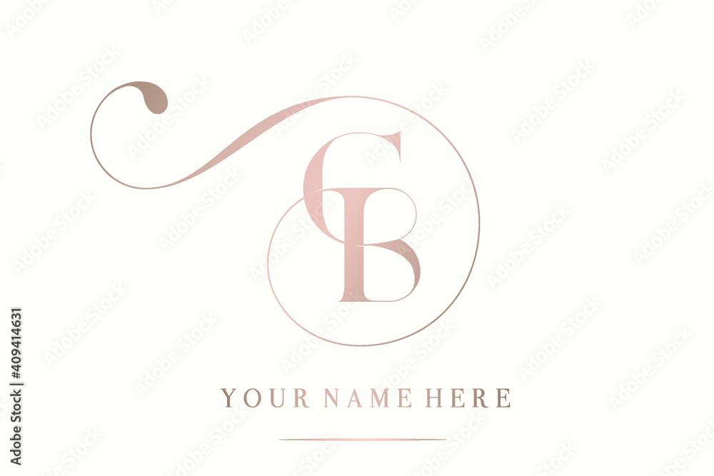 CB monogram logo.Abstract typographic signature icon.Letter c and