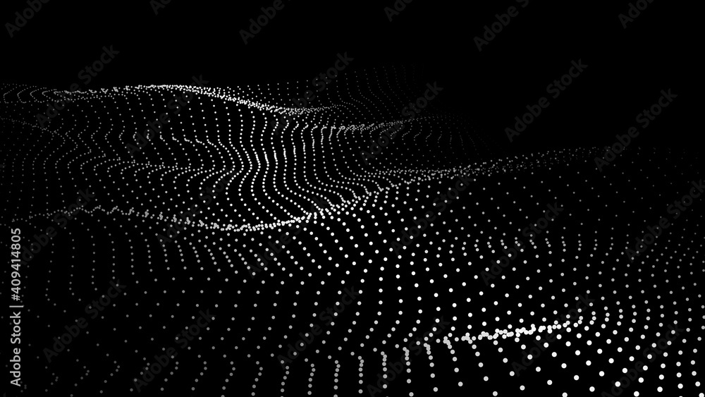 Abstract digital wave of particles. 3d futuristic background illustration. Digital background. Vector illustration Abstract digital wave of particles. 3d futuristic background illustration. Digital background. Vector illustration