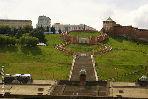 Russia Nizhny Novgorod, Chkalovskaya staircase, Nizhny Novgorod Kremlin photo