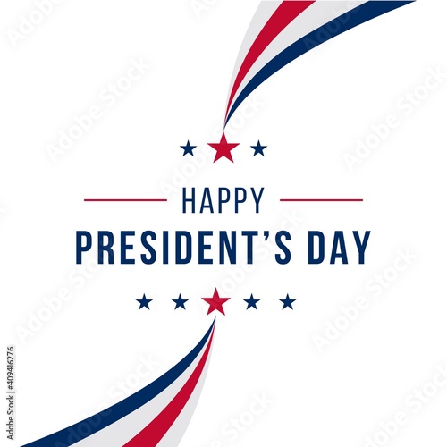Happy presidents day concept with simple flag isolated background design