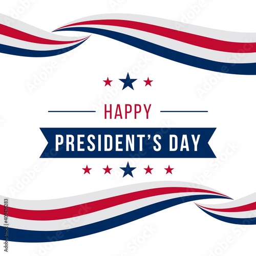 Fotografia Happy presidents day design concept with simple flag isolated background