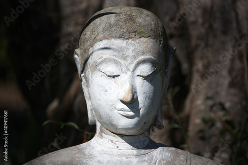 Buddha face. Buddha statue. Head of Buddha