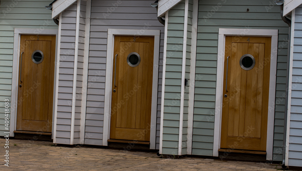 Very upmarket beach huts in Shaldon, Devon Very upmarket beach huts in Shaldon, Devon