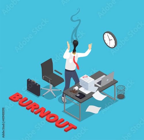 Professional Working Burnout Composition