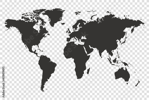 World map detailed vector illustration