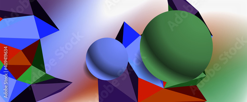 Trendy 3d geometric composition, design template for business or technology presentation, internet poster or web brochure cover
