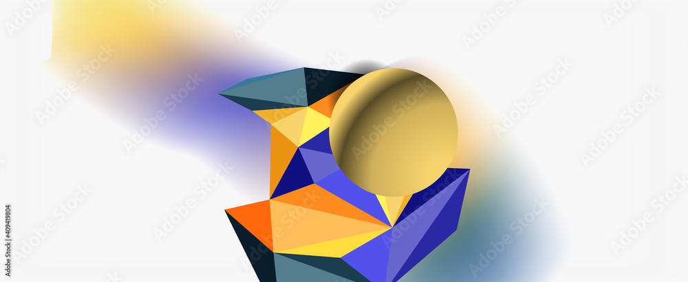 Trendy 3d geometric composition, design template for business or technology presentation, internet poster or web brochure cover Trendy 3d geometric composition, design template for business or technology presentation, internet poster or web brochure cover