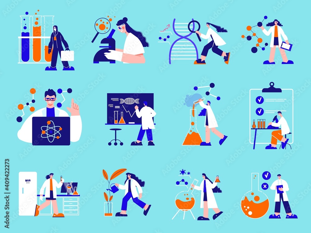 Fototapeta premium Science Laboratory Color Set