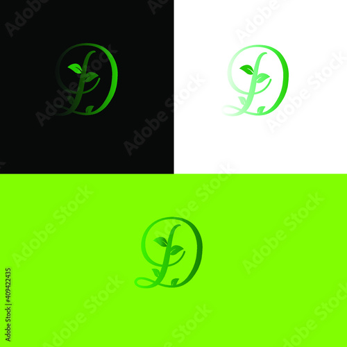 Letter D with Nature Concept