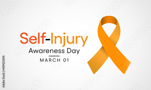 Vector illustration on the theme of Self Injury Awareness Day In honor of Adolescent, which occurs annually on March 1st.