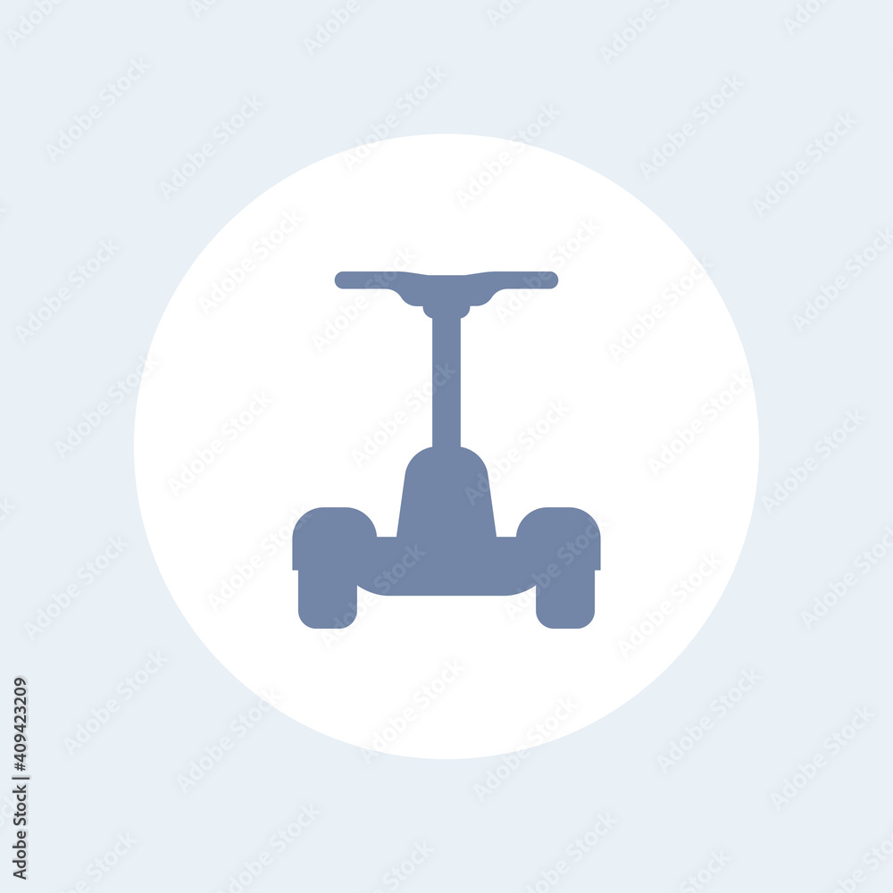 electric self-balancing scooter icon isolated on white electric self-balancing scooter icon isolated on white