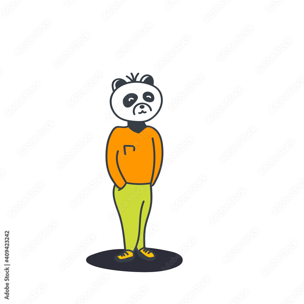 panda man vector illustration