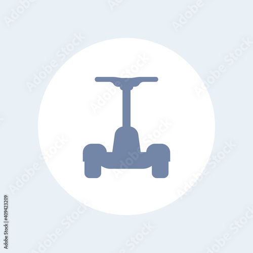 electric self-balancing scooter icon isolated on white