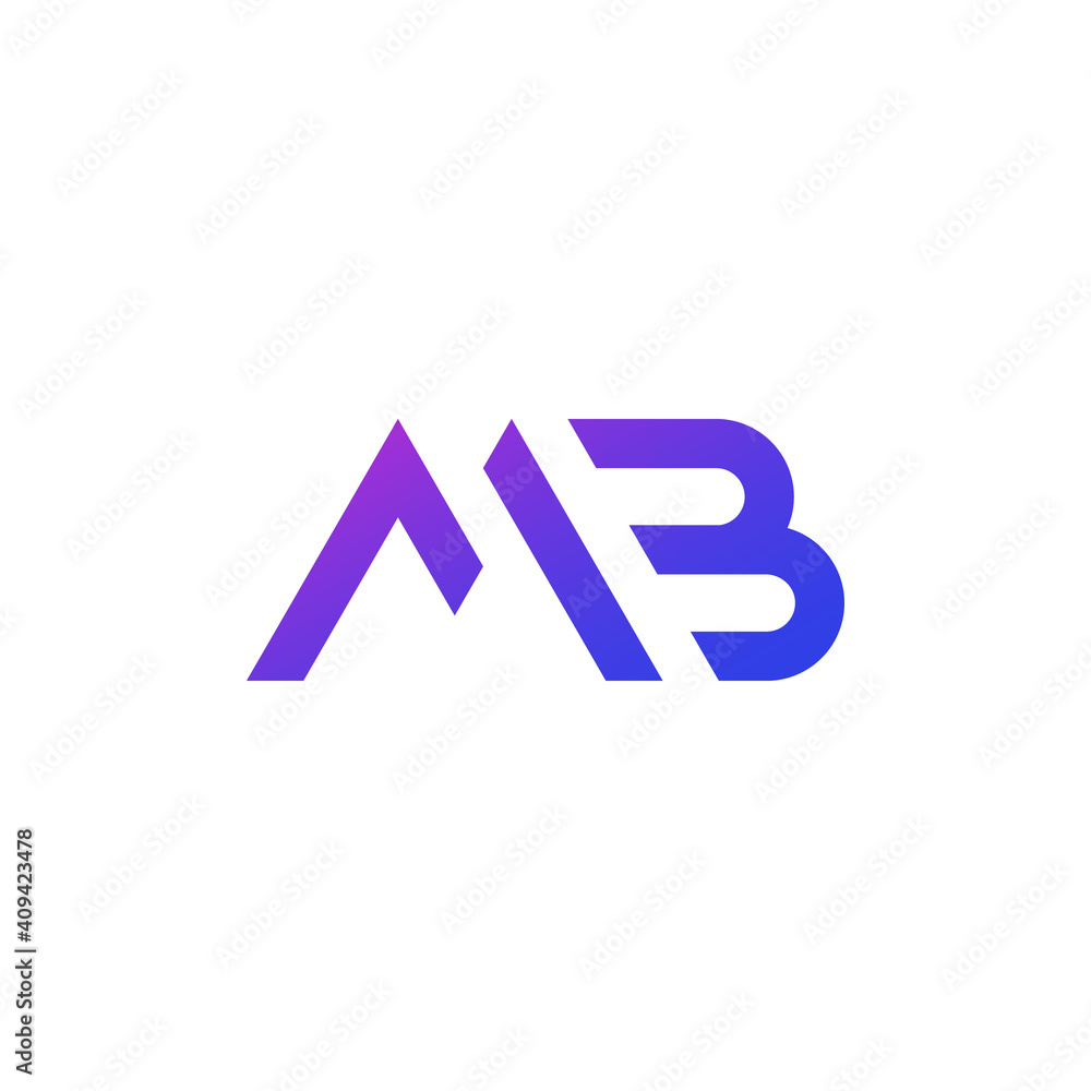 Obraz premium MB letters logo, monogram on white