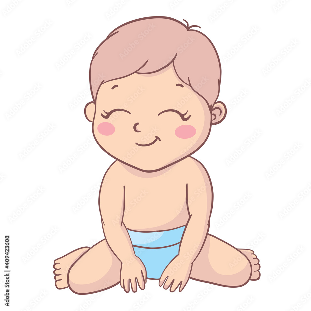 Happy little boy. A cartoon character isolated on a white background. Happy little boy. A cartoon character isolated on a white background.