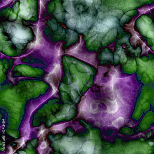 3d effect - abstract green purple fractal pattern